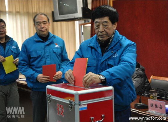 皖南電機(jī)陳根喜、管兵在投票現(xiàn)場(chǎng)